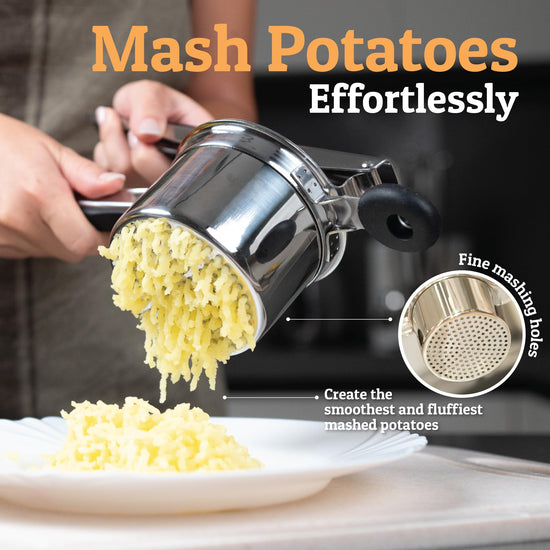 PriorityChef potato ricer — heavy duty stainless steel kitchen tool for mashing potatoes