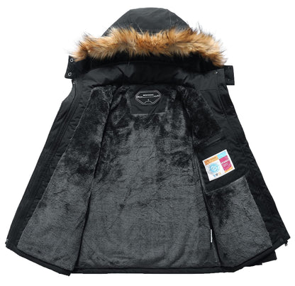 Moerdeng coat — waterproof winter hooded ski jacket for women