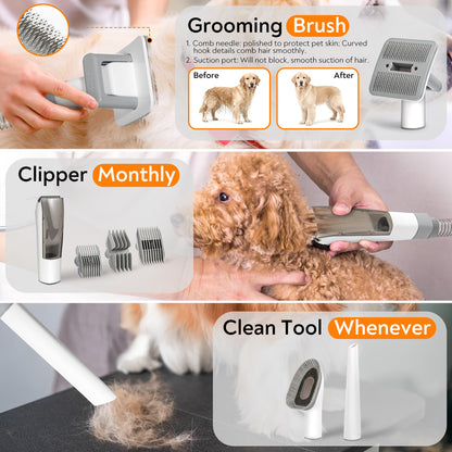 ExcegBot hair trimmer — vacuum and grooming kit combo for dogs