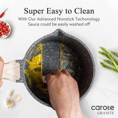 CAROTE cooking pot set — Nonstick with pour spout and induction compatible