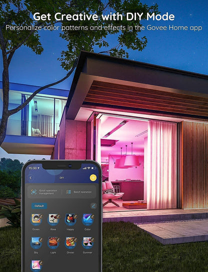 Govee string lights — Bluetooth control with music sync and 64 scenes