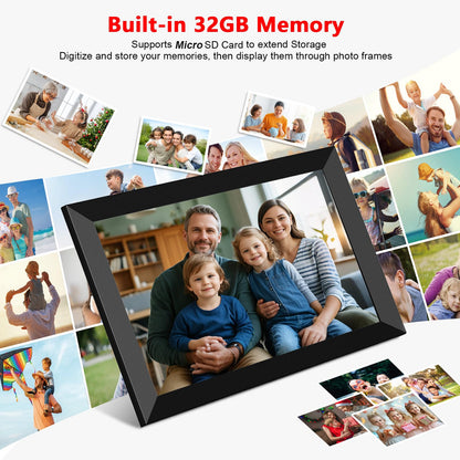 Digital picture frame — WiFi touchscreen display with auto-rotate feature and easy sharing