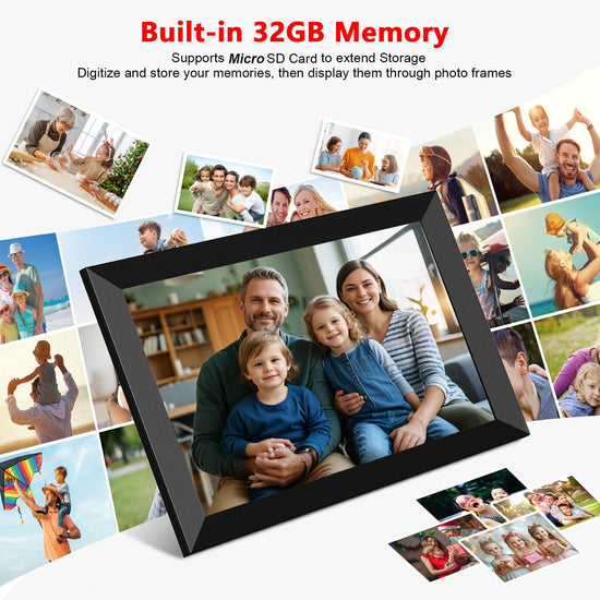 Digital picture frame — WiFi touchscreen display with auto-rotate feature and easy sharing