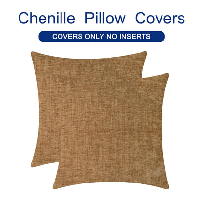 CaliTime decorative pillow cover — pack of 2 chenille for home decor
