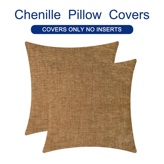 CaliTime decorative pillow cover — pack of 2 chenille for home decor