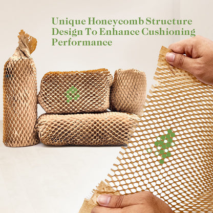 Honeycomb packing paper — recyclable alternative to bubble wrap for shipping and moving supplies