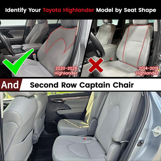 HKZ vehicle seat cover — custom fit for 2020–2026 Toyota Highlander captain seats only