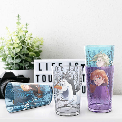 Zak Designs nesting tumbler set — Durable plastic cups with fun artwork, 4-pack