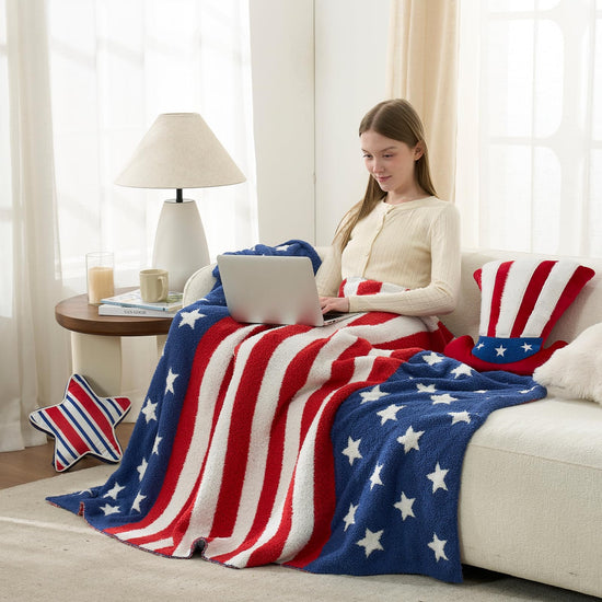 Snuggle Sac checkered blanket — animal pattern microfiber throw for sofa, bed, chair