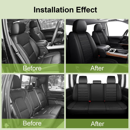 AOMSAZTO truck seat covers - waterproof faux leather for Chevrolet Silverado 2007-2026