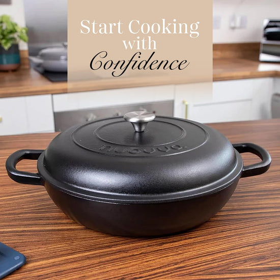 nuovva dutch ovens - shallow cast iron design