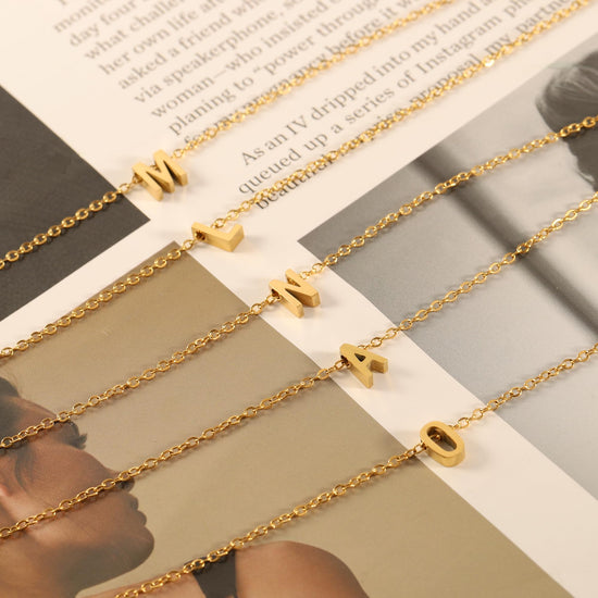 JNZSSWHJJH initial necklace - dainty A-Z pendant for women and girls