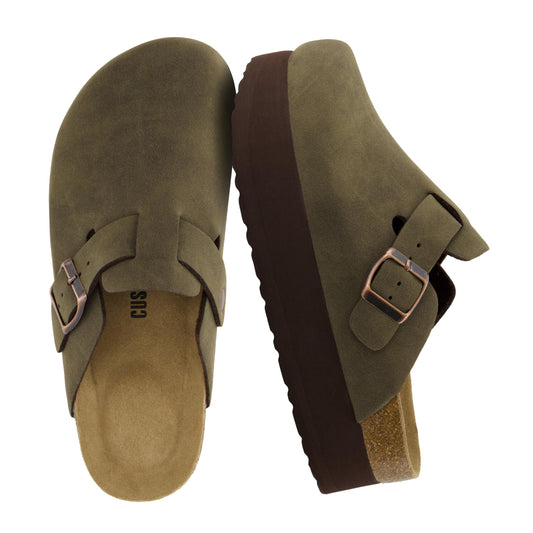 CUSHIONAIRE platform clogs with adjustable buckle and memory foam footbed for womenCUSHIONAIRE platform clogs with adjustable buckle and memory foam footbed for women