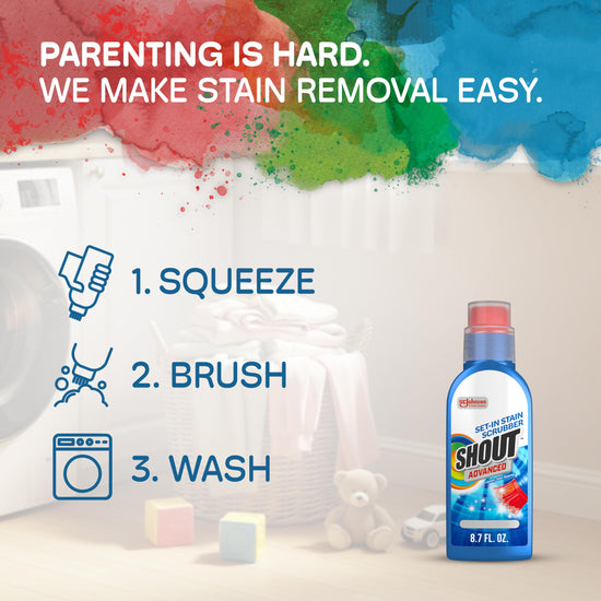Shout laundry detergent — Advanced stain remover gel with built-in scrubber brush