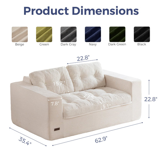 MAXYOYO sectional sofa with ottoman, flexible modular design for living room