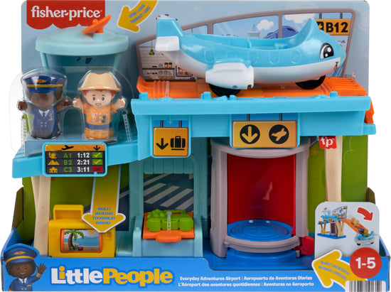 Fisher-Price Little People airport playset with airplane for toddlers 1+ years