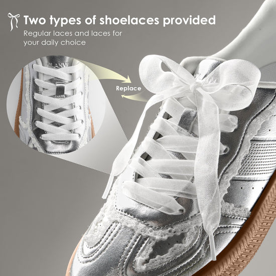 Vilanva women's lace detail sneakers — comfortable casual shoes with gum sole
