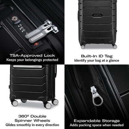 Samsonite suitcase — expandable hardshell with dual spinner wheels