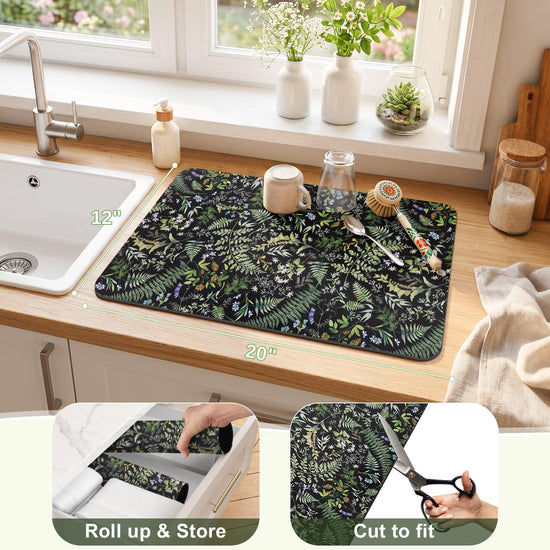 LOKHOM dish drying mat — highly absorbent and quick drying design.