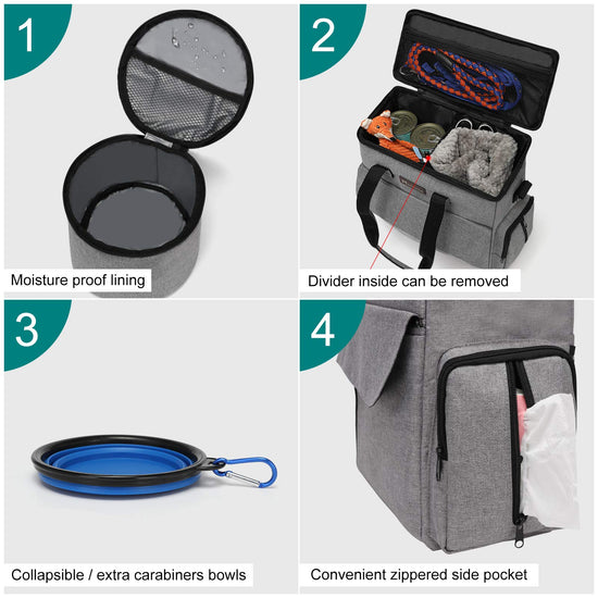 Modoker dog travel bag - airline approved tote organizer with multi-function pockets