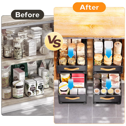 Kitstorack pull out cabinet organizer — fixed with adhesive nano film