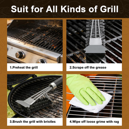 Cleaning brush — Bristle free design with wide scraper for worry free cleaning