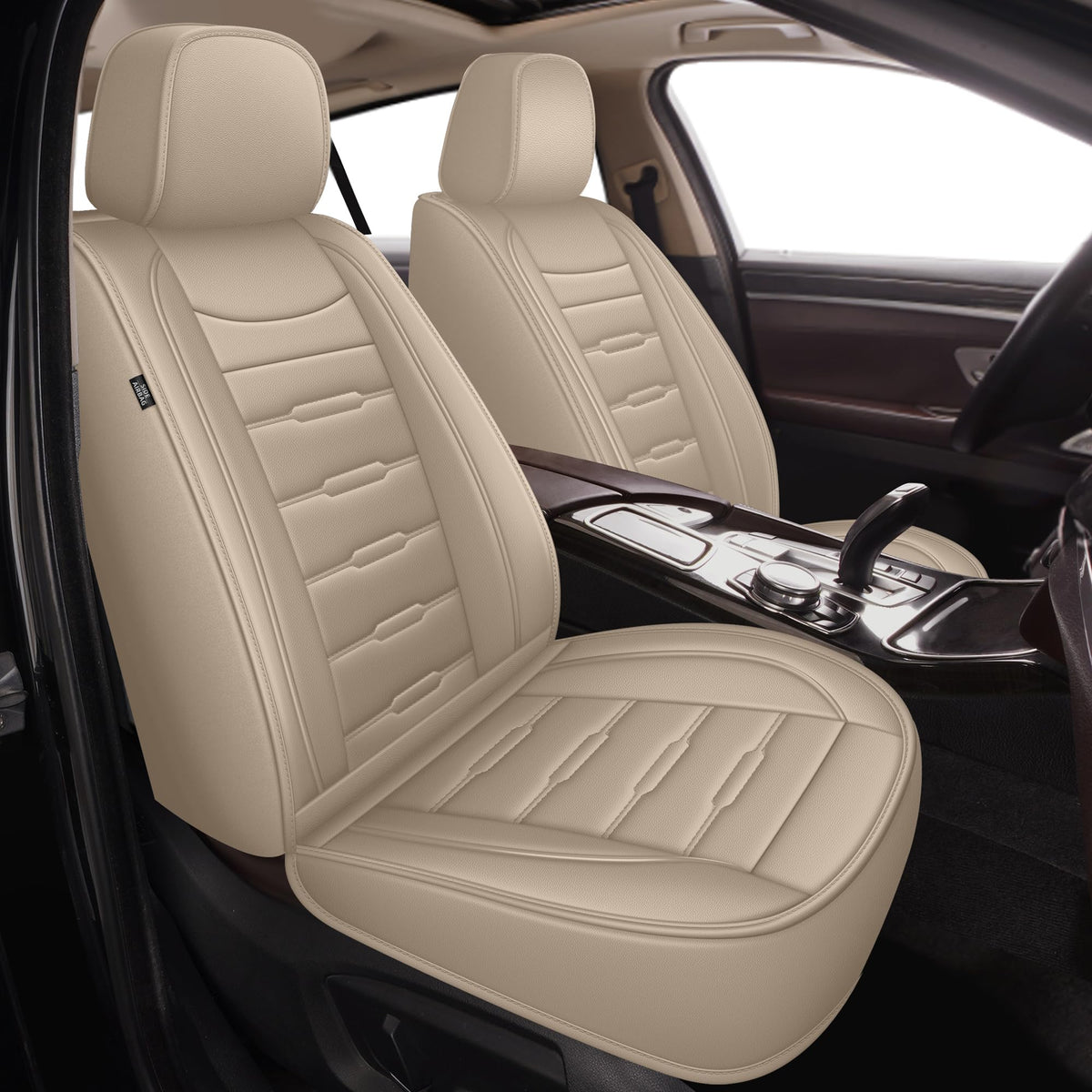 AOMSAZTO vehicle seat cover - Custom fit faux leather for Honda Civic 2003-2015 beige