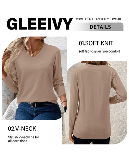Sweater — Casual long sleeve v neck pullover for spring 2026