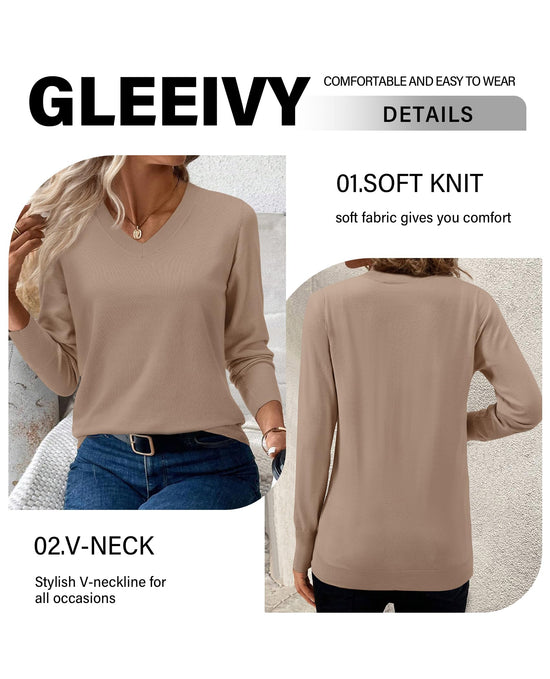 Sweater — Casual long sleeve v neck pullover for spring 2026
