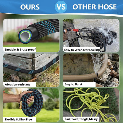 Hardware tubing — 100 ft flexible garden hose with 10 function sprayer