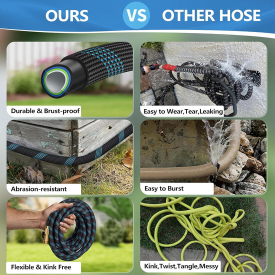 Hardware tubing — 100 ft flexible garden hose with 10 function sprayer