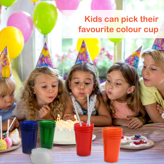 L LIKED 12 oz kids cups with lids and straws in assorted colors