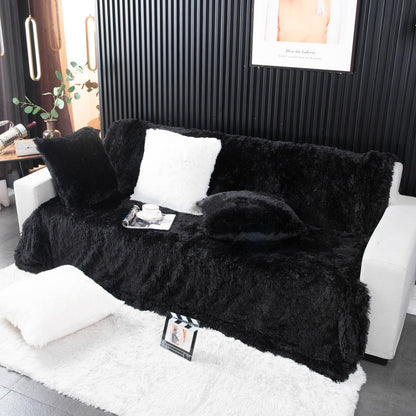Blanket — Super soft plush faux fur throw for bed, chair or sofa 50 x 60 inches white