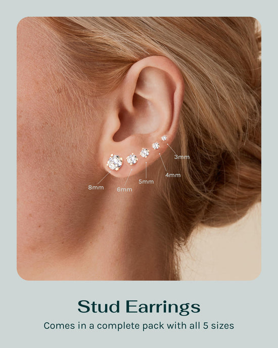 Earrings — PAVOI waterproof stud earrings set with cubic zirconia