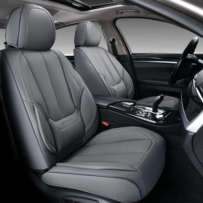 Coverado car seat covers - gray waterproof nappa leather full set for most cars