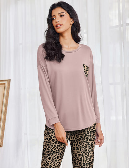 Ekouaer pajamas set with pockets for women sleepwear and lounge wear