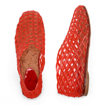 Jelly flats — Red mesh design for women