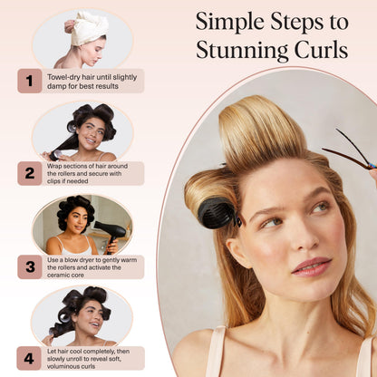 Kitsch hair rollers — self-grip heatless curlers for all hair types, 8 count pack