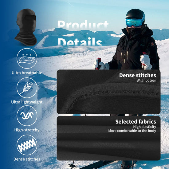 YESLIFE balaclava ski mask - versatile face mask for summer and winter use
