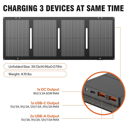 Electricity generator — 300W portable power station with 60W solar panel
