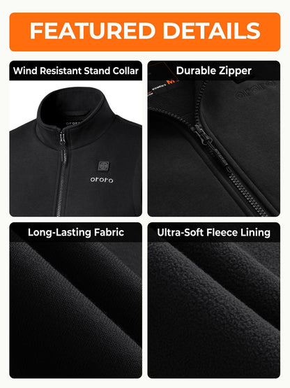 ORORO women's heated fleece vest with heated collar and battery