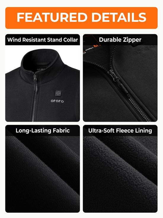 ORORO women's heated fleece vest with heated collar and battery
