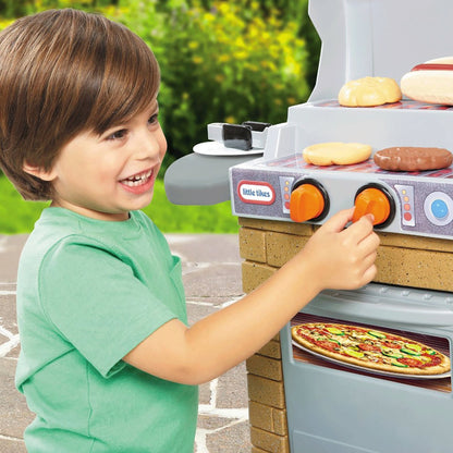 Little Tikes play workstation — outdoor BBQ set in brown color