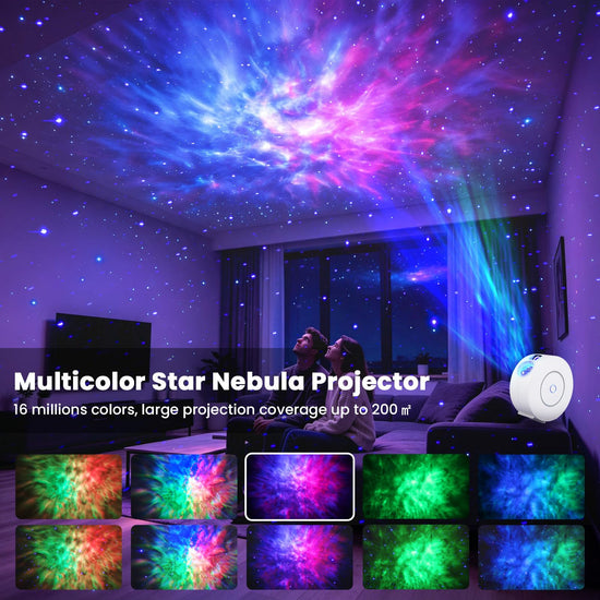 Galaxy Projector for Bedroom Ceiling, （Blue Star） Decorative Lighting Projectors with APP & Voice Control, Compatible with Alexa, HD Night Sky Light for Kids Room, Gaming & Home Decor, White
