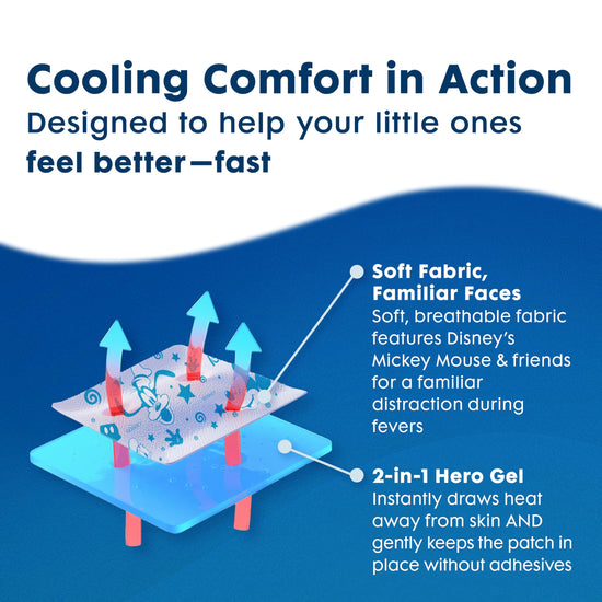 Therapeutic thermal compress — Immediate cooling gel sheets for kids, 4 count, white