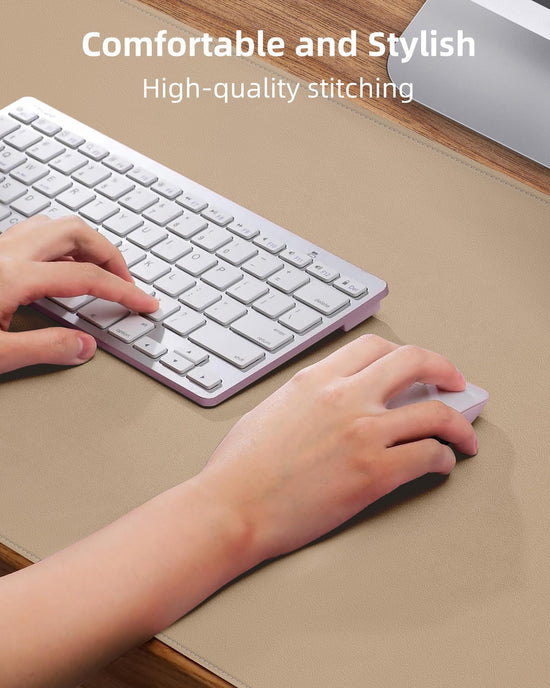 Leather desk pad - waterproof PU leather with non-slip design for office and home