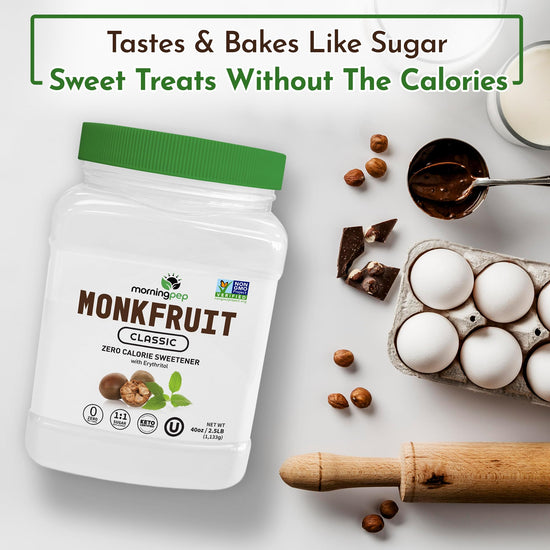 Morning Pep monk fruit sweetener - Classic sugar substitute with zero calories 2.5 lb