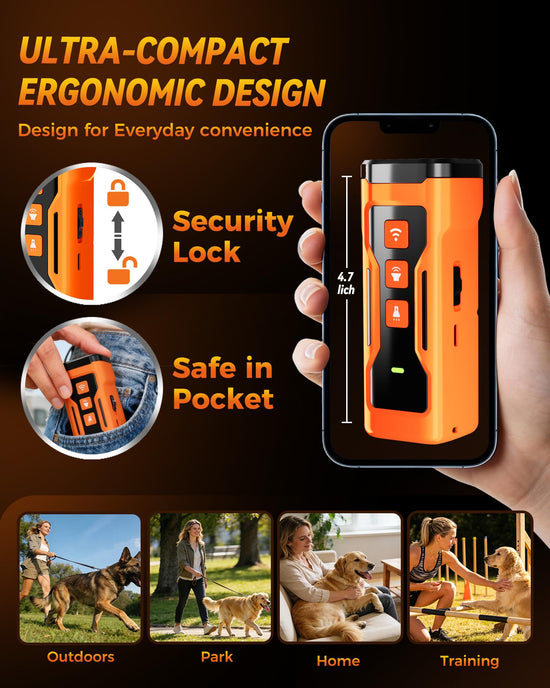 iBurr Dog Bark Deterrent Devices, 6 Modes 3X Ultrasonic Anti Barking Device for Dogs, 33 FT Range Barks No More Indoors Neighbor Outdoors with Flashlight,Dog Training Device