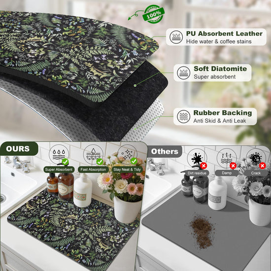LOKHOM dish drying mat — highly absorbent and quick drying design.