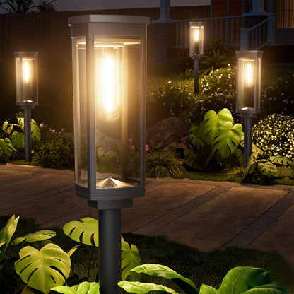 LIGHT_FIXTURE — Waterproof solar pathway lights with bright square design for outdoor use